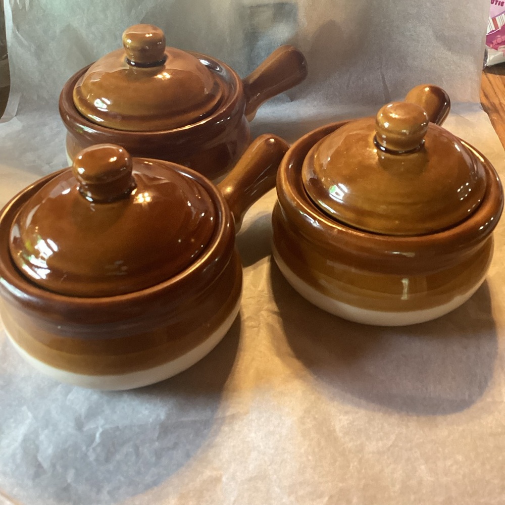 Covered Soup Crocks - set of 3